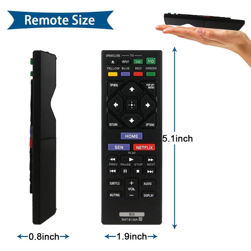 AZMKIMI New RMT-B126A Remote Control Replacement for Sony Blu-Ray Disc DVD Player BDPBX120 BDPBX320 BDPBX520 BDPBX620 BDPS1200 BDPS2100 BDPS2200 BDPS3200 BDPS5200D BDPS6200, sub RMT-VB200U RMT-VB100U - Image 4